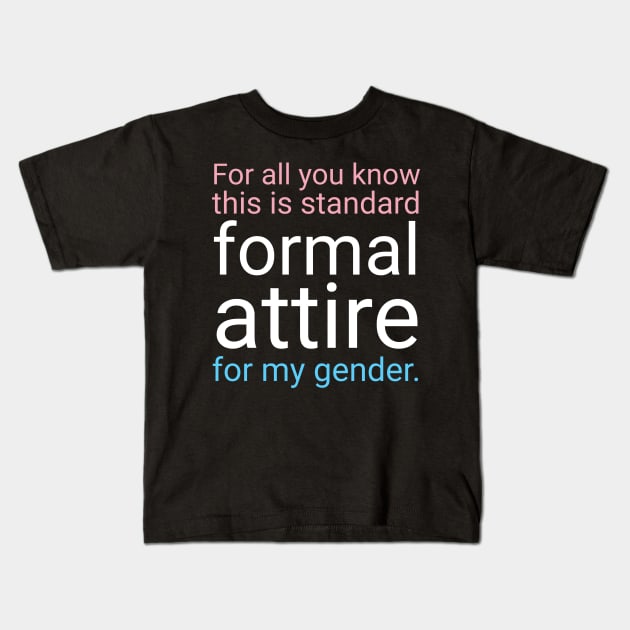 Formal Attire - Pink over Blue Kids T-Shirt by GenderConcepts